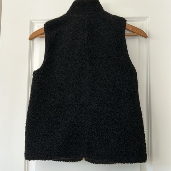 J Crew Mercantile Sherpa Vest Gold Zippers Fuzzy Cozy Warm XXS w MEASUREMENTS - Picture 8 of 13
